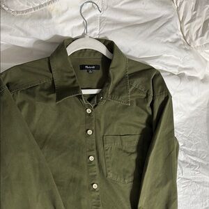 Madewell Green Casual Button Down Shirt dress